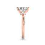 3.25CTW Elongated Cushion Shaped Lab Grown Diamond (G/VS) Hidden Halo Plain Shank Engagement Ring in 14K Gold