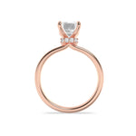 1CTW Emerald Shaped Lab Grown Diamond (F/VS) Hidden Halo Plain Shank Engagement Ring in 14K Gold