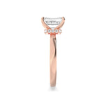 2CTW Emerald Shaped Lab Grown Diamond (F/VS) Hidden Halo Plain Shank Engagement Ring in 14K Gold