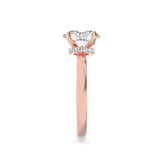 1CTW Oval Shaped Lab Grown Diamond (F/VS) Hidden Halo Plain Shank Engagement Ring in 14K Gold
