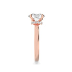 2CTW Oval Shaped Lab Grown Diamond (F/VS) Hidden Halo Plain Shank Engagement Ring in 14K Gold