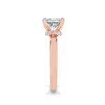 1CTW Princess Shaped Lab Grown Diamond (F/VS) Hidden Halo Plain Shank Engagement Ring in 14K Gold