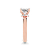 1CTW Princess Shaped Lab Grown Diamond (F/VS) Hidden Halo Plain Shank Engagement Ring in 14K Gold