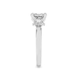 2CTW Princess Shaped Lab Grown Diamond (F/VS) Hidden Halo Plain Shank Engagement Ring in 14K Gold