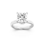 3CTW Princess Shaped Lab Grown Diamond (F/VS) Hidden Halo Plain Shank Engagement Ring in 14K Gold