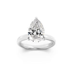2CTW Pear Shaped Lab Grown Diamond (F/VS) Hidden Halo Plain Shank Engagement Ring in 14K Gold