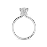 2CTW Pear Shaped Lab Grown Diamond (F/VS) Hidden Halo Plain Shank Engagement Ring in 14K Gold