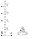 3CTW Pear Shaped Lab Grown Diamond (F/VS) Hidden Halo Plain Shank Engagement Ring in 14K Gold