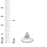 3CTW Pear Shaped Lab Grown Diamond (F/VS) Hidden Halo Plain Shank Engagement Ring in 14K Gold
