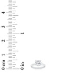 1CTW Round Shaped Lab Grown Diamond (F/VS) Hidden Halo Plain Shank Engagement Ring in 14K Gold