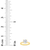 1CTW Round Shaped Lab Grown Diamond (F/VS) Hidden Halo Plain Shank Engagement Ring in 14K Gold