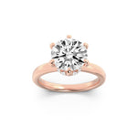 2CTW Round Shaped Lab Grown Diamond (F/VS) Hidden Halo Plain Shank Engagement Ring in 14K Gold
