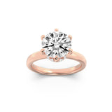 2CTW Round Shaped Lab Grown Diamond (F/VS) Hidden Halo Plain Shank Engagement Ring in 14K Gold