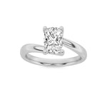 1CTW Elongated Cushion Shaped Lab Grown Diamond (F/VS) Bypass Shank Engagement Ring in 14K Gold