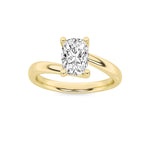 1CTW Elongated Cushion Shaped Lab Grown Diamond (F/VS) Bypass Shank Engagement Ring in 14K Gold