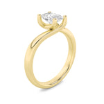 1CTW Elongated Cushion Shaped Lab Grown Diamond (F/VS) Bypass Shank Engagement Ring in 14K Gold