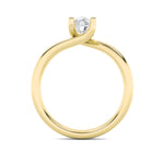 1CTW Elongated Cushion Shaped Lab Grown Diamond (F/VS) Bypass Shank Engagement Ring in 14K Gold