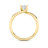 1CTW Elongated Cushion Shaped Lab Grown Diamond (F/VS) Bypass Shank Engagement Ring in 14K Gold