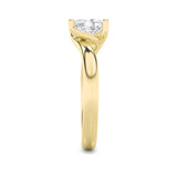 1CTW Elongated Cushion Shaped Lab Grown Diamond (F/VS) Bypass Shank Engagement Ring in 14K Gold
