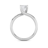 1CTW Emerald Shaped Lab Grown Diamond (F/VS) Bypass Shank Engagement Ring in 14K Gold
