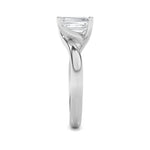 2CTW Emerald Shaped Lab Grown Diamond (F/VS) Bypass Shank Engagement Ring in 14K Gold