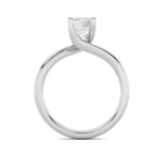 3CTW Emerald Shaped Lab Grown Diamond (F/VS) Bypass Shank Engagement Ring in 14K Gold