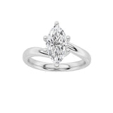 1CTW Marquise Shaped Lab Grown Diamond (F/VS) Bypass Shank Engagement Ring in 14K Gold