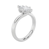 1CTW Marquise Shaped Lab Grown Diamond (F/VS) Bypass Shank Engagement Ring in 14K Gold