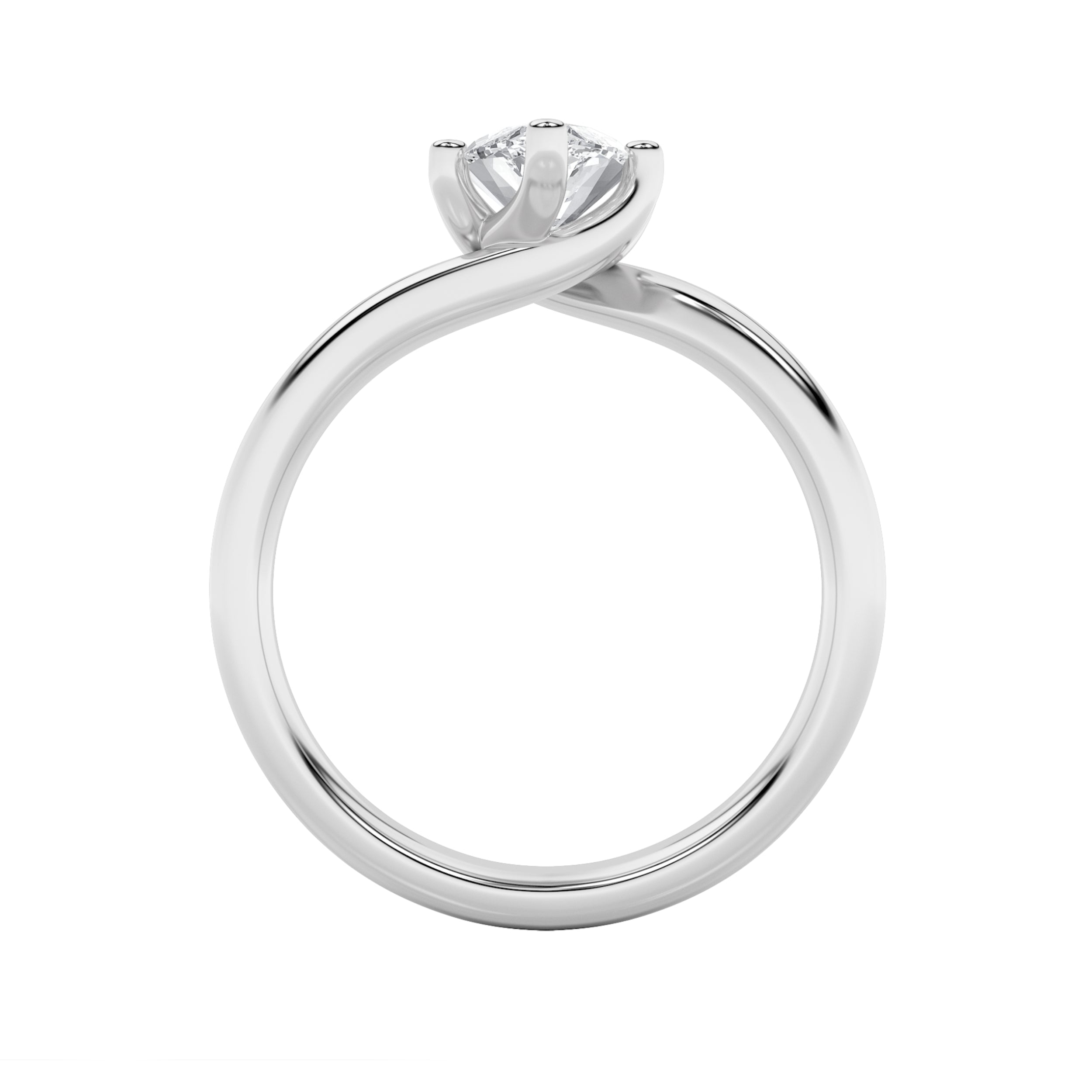 1CTW Marquise Shaped Lab Grown Diamond (F/VS) Bypass Shank Engagement Ring in 14K Gold