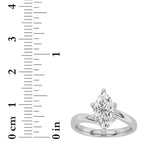 1CTW Marquise Shaped Lab Grown Diamond (F/VS) Bypass Shank Engagement Ring in 14K Gold