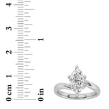 2CTW Marquise Shaped Lab Grown Diamond (F/VS) Ring in 14K White Gold