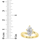2CTW Marquise Shaped Lab Grown Diamond (F/VS) Ring in 14K Yellow Gold