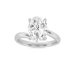 1CTW Oval Shaped Lab Grown Diamond (F/VS) Bypass Shank Engagement Ring in 14K Gold