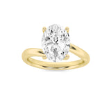 1CTW Oval Shaped Lab Grown Diamond (F/VS) Bypass Shank Engagement Ring in 14K Gold