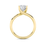 1CTW Oval Shaped Lab Grown Diamond (F/VS) Bypass Shank Engagement Ring in 14K Gold