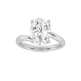 2CTW Oval Shaped Lab Grown Diamond (F/VS) Bypass Shank Engagement Ring in 14K Gold