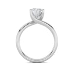 2CTW Oval Shaped Lab Grown Diamond (F/VS) Bypass Shank Engagement Ring in 14K Gold