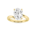 2CTW Oval Shaped Lab Grown Diamond (F/VS) Bypass Shank Engagement Ring in 14K Gold