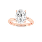 2CTW Oval Shaped Lab Grown Diamond (F/VS) Bypass Shank Engagement Ring in 14K Gold