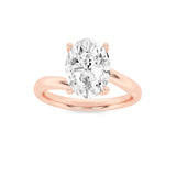 2CTW Oval Shaped Lab Grown Diamond (F/VS) Bypass Shank Engagement Ring in 14K Gold
