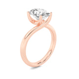2CTW Oval Shaped Lab Grown Diamond (F/VS) Bypass Shank Engagement Ring in 14K Gold