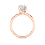 2CTW Oval Shaped Lab Grown Diamond (F/VS) Bypass Shank Engagement Ring in 14K Gold