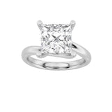 1CTW Princess Shaped Lab Grown Diamond (F/VS) Bypass Shank Engagement Ring in 14K Gold