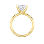 2CTW Princess Shaped Lab Grown Diamond (F/VS) Bypass Shank Engagement Ring in 14K Gold