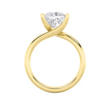 2CTW Princess Shaped Lab Grown Diamond (F/VS) Bypass Shank Engagement Ring in 14K Gold