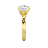 2CTW Princess Shaped Lab Grown Diamond (F/VS) Bypass Shank Engagement Ring in 14K Gold