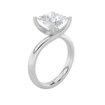 3CTW Princess Shaped Lab Grown Diamond (F/VS) Bypass Shank Engagement Ring in 14K Gold