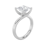 3CTW Princess Shaped Lab Grown Diamond (F/VS) Bypass Shank Engagement Ring in 14K Gold