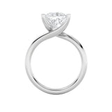 3CTW Princess Shaped Lab Grown Diamond (F/VS) Bypass Shank Engagement Ring in 14K Gold