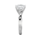 3CTW Princess Shaped Lab Grown Diamond (F/VS) Bypass Shank Engagement Ring in 14K Gold